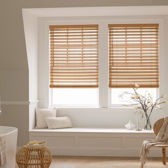 Alternate image for Premium Cordless 2 1/2 Inch Faux Wood Blinds