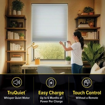 Alternate image for Veneta TruQuiet™ Motorized Cellular Shade with RevitaEZ™ Removable Bottom Rail Battery