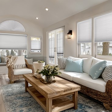 Alternate image for French Door Light Filtering Cellular Shades