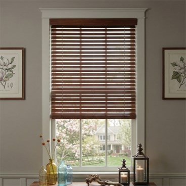 Motorized 2 1/2 Inch Real Wood Blinds