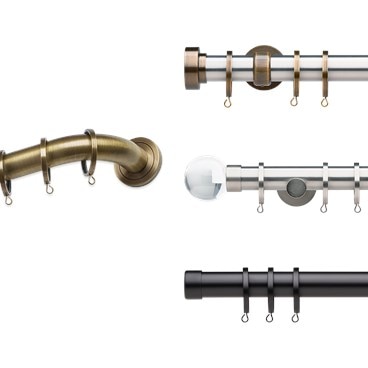 Alternate image for Deluxe 1 3/16 Inch Custom Modern Metal Drapery Hardware
