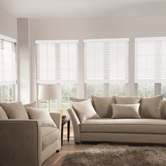 Alternate image for Designer 2 1/2 Inch Faux Wood Blinds