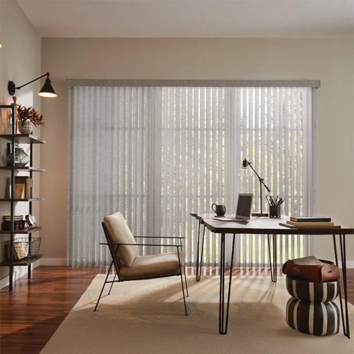 Fabric Vertical Blinds with Wand Control and Square Corner Valance: Cascade, Ocean Reef 0205