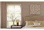 The 2in. Faux Wood Blinds in the Wood Texture Pearl color with the Modern Valance.