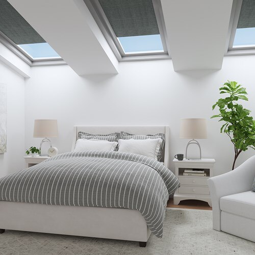 Light Filtering Cellular Skylight Shades in the Onyx color.
