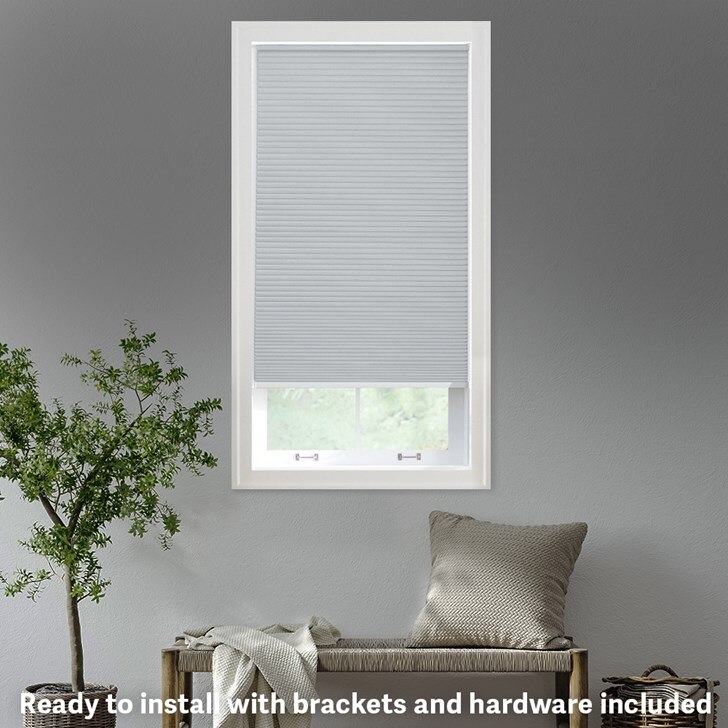 Blackout cellular shade shown in Shadow White