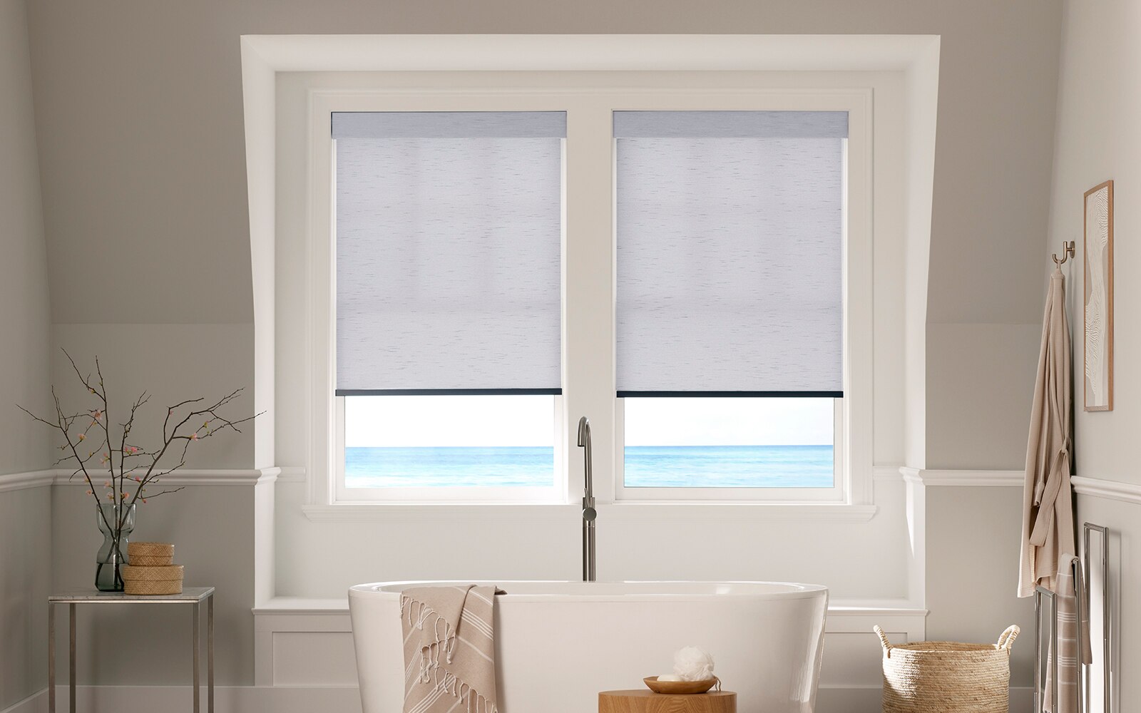 Cordless Gallery Taffeta Roller Shade – Room Darkening, 66" Length, Inside/Outside Mount