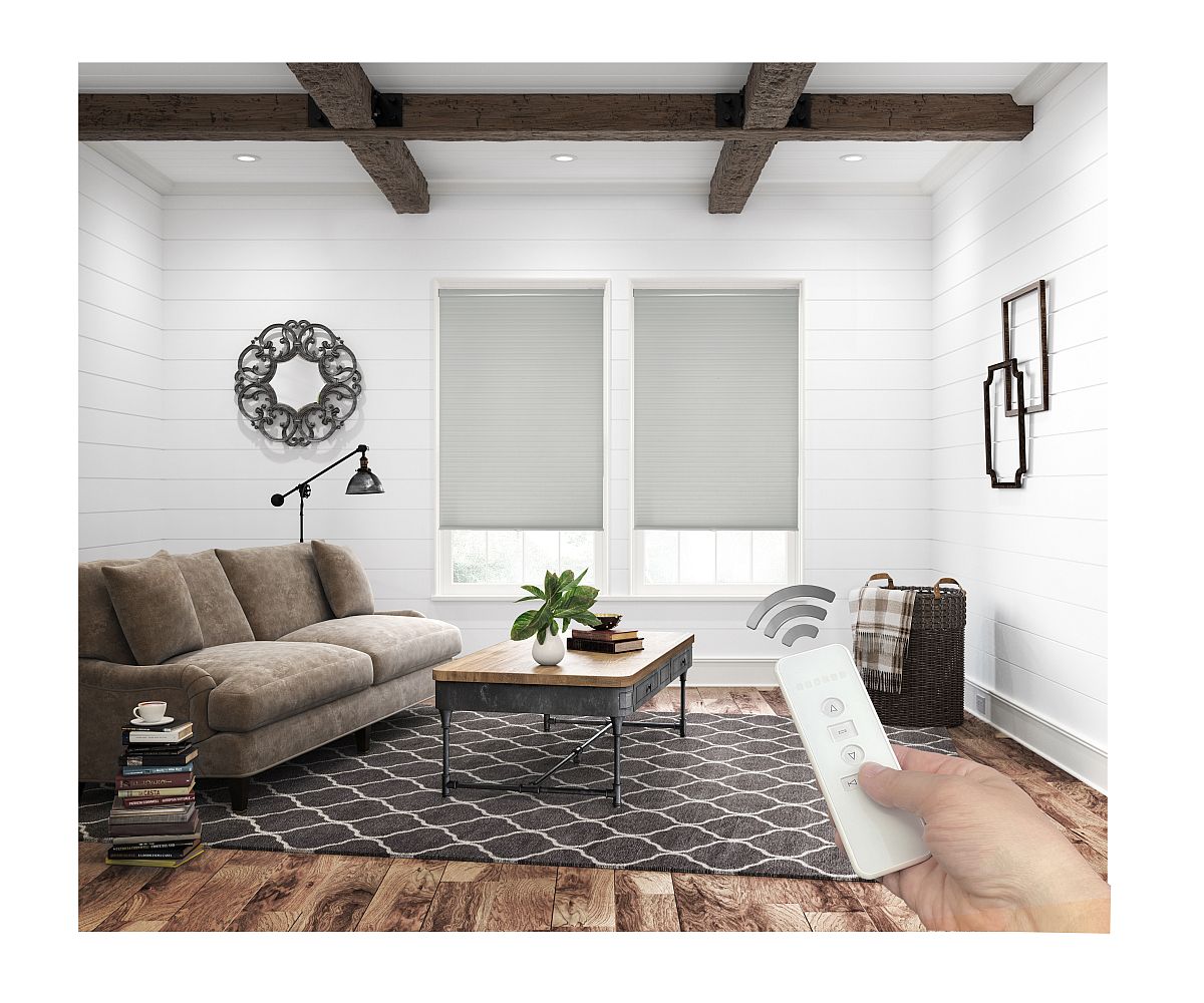 EZA Motorized Light Filtering Cellular Shades