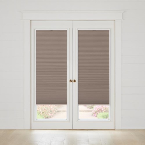 French Door Blackout Cellular Shades, Single Hinged Patio Door With Blinds