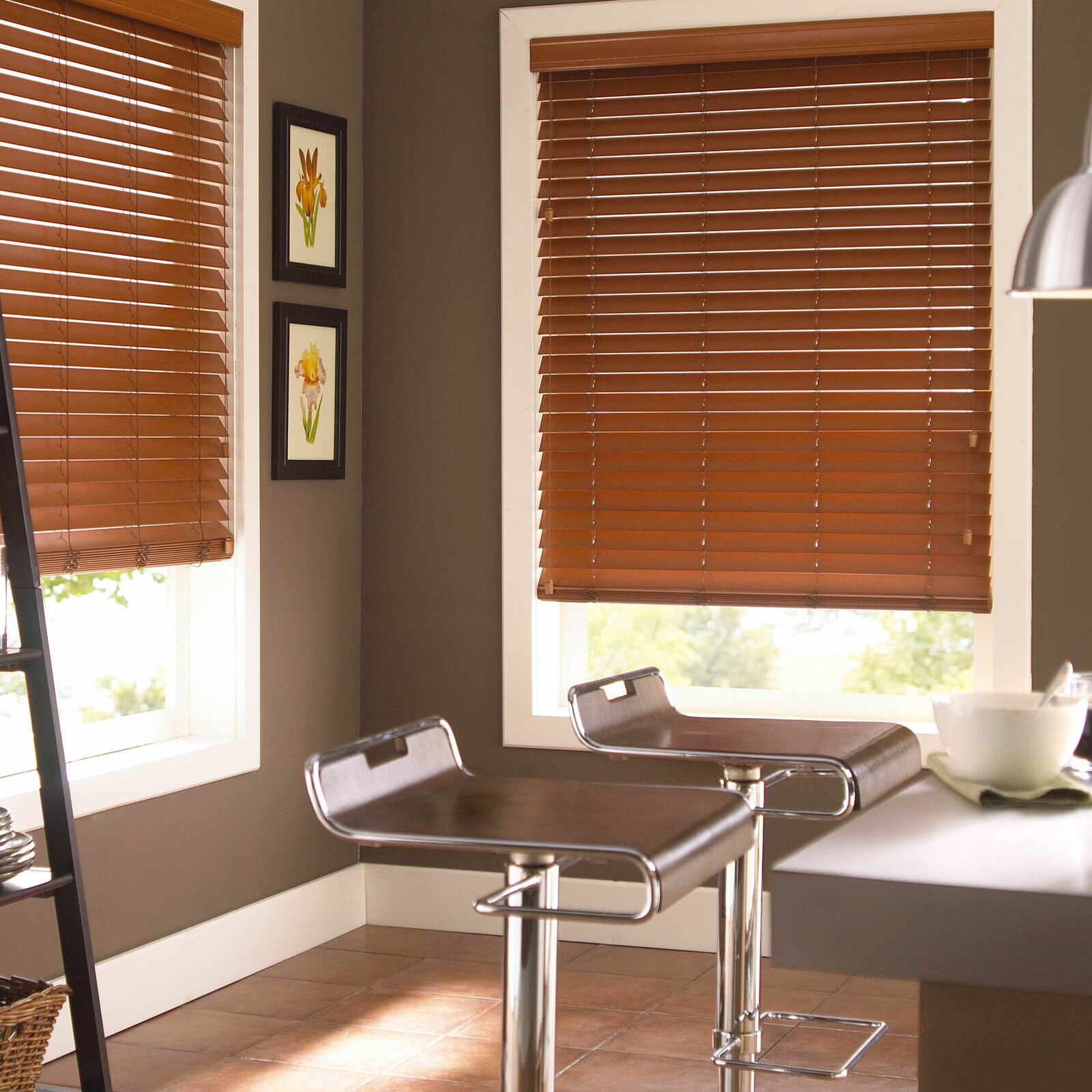 wood faux blinds blind mount inside recessed fully