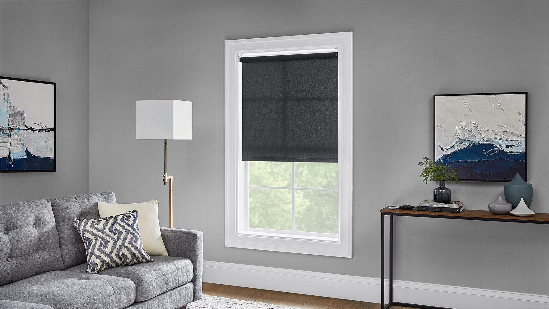 EZA Motorized Light Filtering Roller Shades