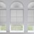 Thumbnail - Light Filtering Arch and Light Filtering Cellular Shades in the Gray Sheen color.
