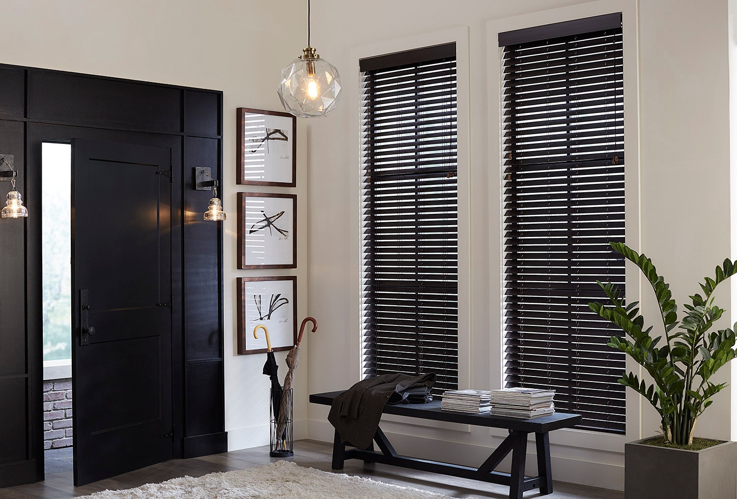 BLACK Pvc Venetian Blinds Easy Fit Trimmable Home & Office Blinds 