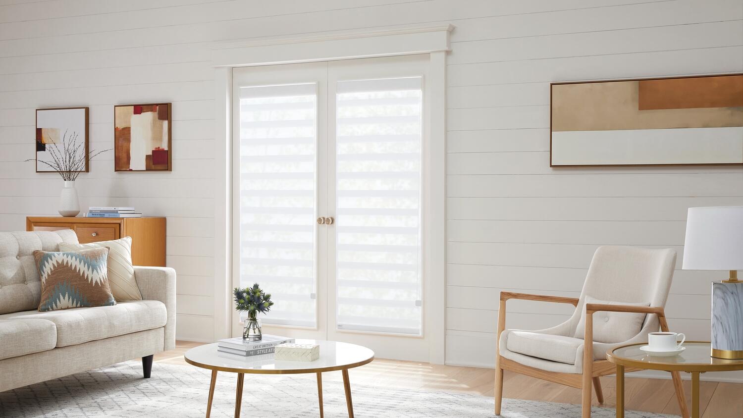 to 51-inch Wide Light-filtering Linen Avenue Platinum 50 