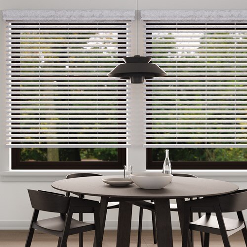 The 2 In. Faux Wood Blinds in the Whitewash color.