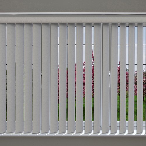 Economy Vinyl Vertical Blinds in the color Weathered Whitewash