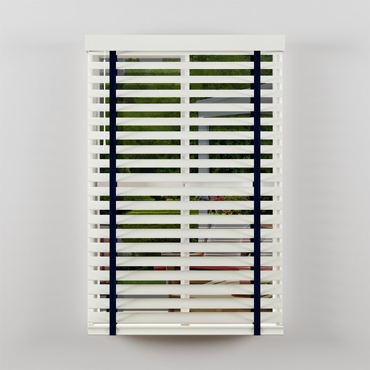 Color: True White; Cloth Tapes: Deep Ocean; Valance: Modern