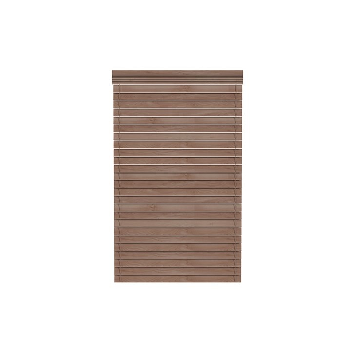 2 Inch Faux Wood Blinds in the English Chestnut color.