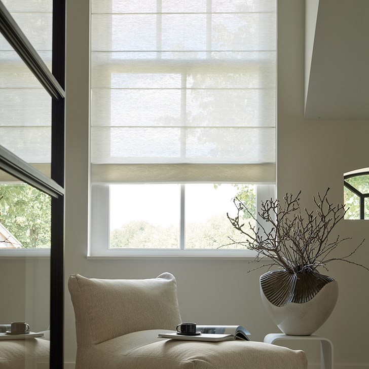 Color: Anacapa Lily; Lift: Motorized; Bottom Rail: Heat Sealed Hem Bar