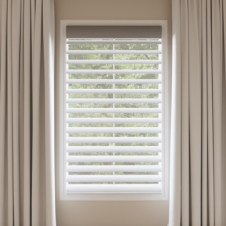 The Room Darkening Sheer Shades in the Ash Gray color.