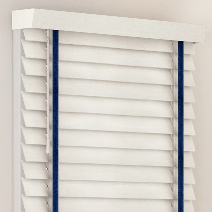 Color: True White; Cloth Tape: Deep Ocean; Valance: Modern