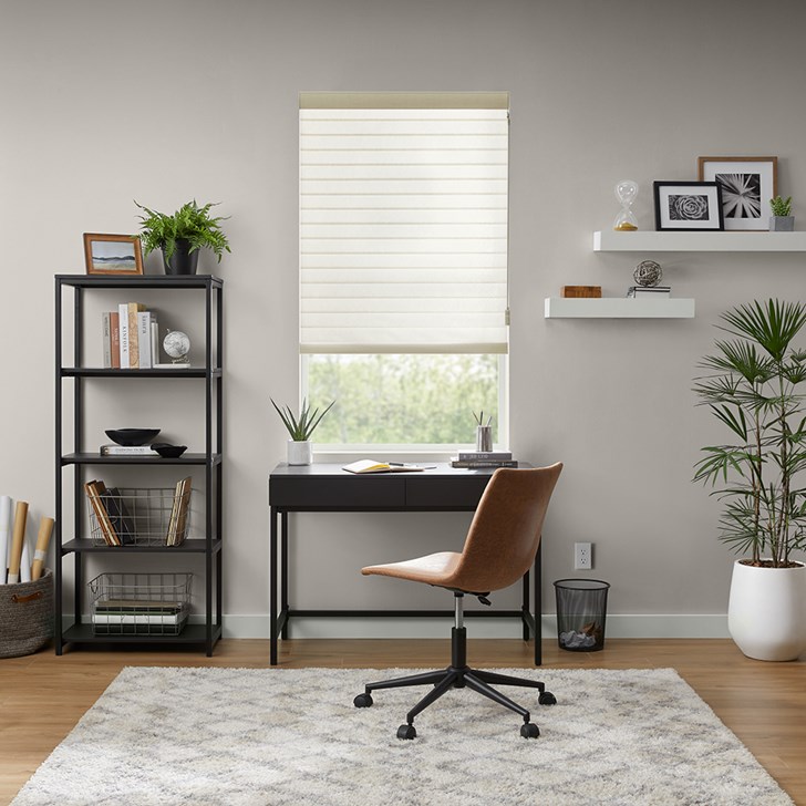 Color: Wheat S65BN322; Lift: Motor Wand in the Beige color; Headrail: Fabric Wrapped Cassette