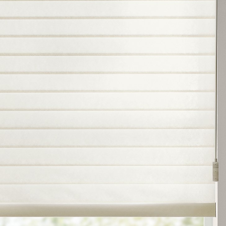 Color: Wheat S65BN322; Lift: Motor Wand in the Beige color; Headrail: Fabric Wrapped Cassette