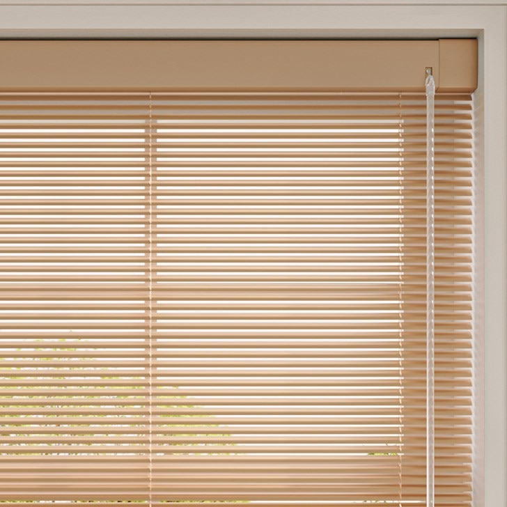 Color: Sand B25302; Lift: Cordless; Headrail: No Drill