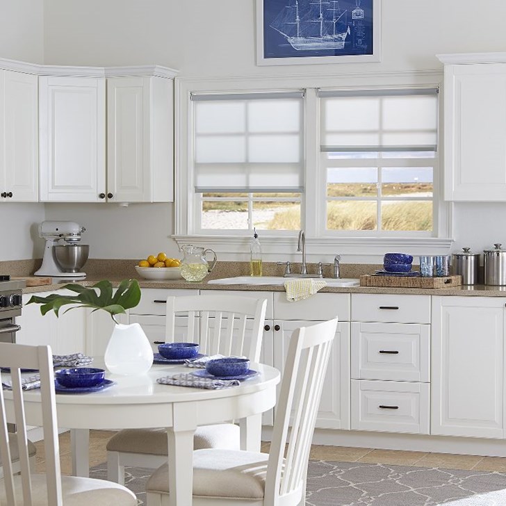 Light Filtering Roller Shades are a great option for letting in natural light while preserving privacy. Color: Carousel LF Agave CJ1104