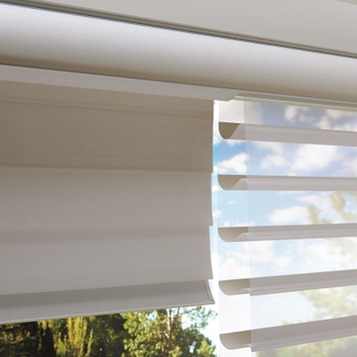 Shown in color Asheland Ivory 2 on 1 Headrail