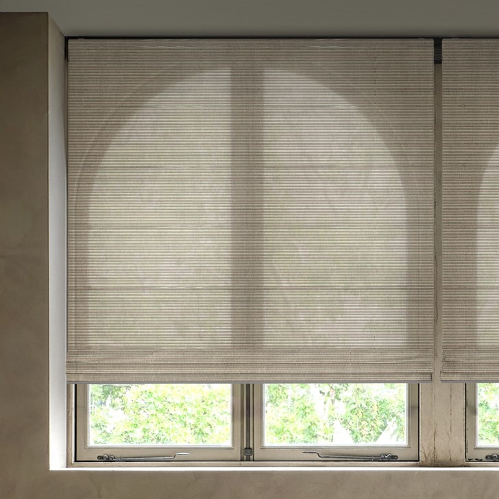 Color: Juno Coffee; Lift: Motorized; Liner: No Liner; Fold Style: Flat; Bottom Rail: Heat Sealed Hem Bar