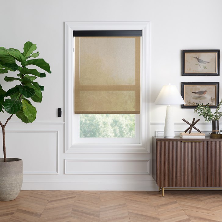 Color: Woodland 3% Olive 0200; Headrail: Black 3 Inch Fascia Valance; Bottom Rail: Sealed Hem Bar