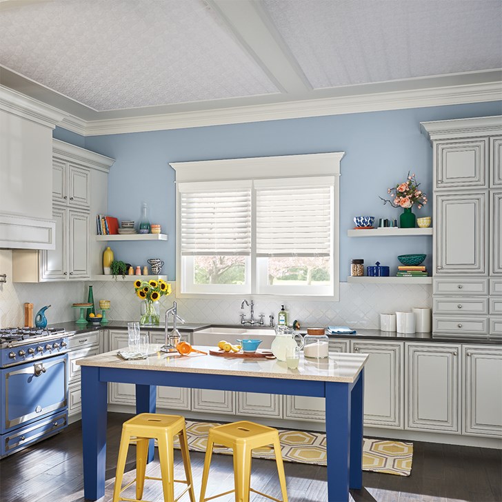 Faux Wood Blind in Polar White 2922