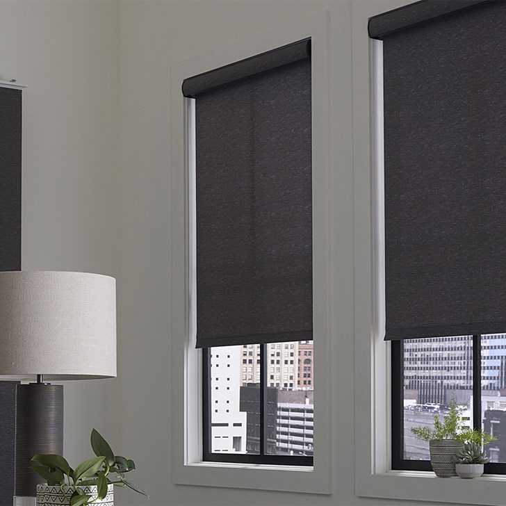 Color: Toulouse Charcoal; Bottom Rail: Heat Sealed; Headrail: Cassette Valance