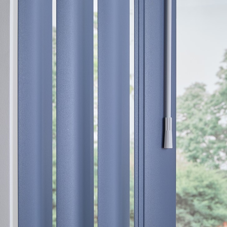 Color: Crepe Steel Blue BLFRS27007; Headrail: Matching Square Cornice
