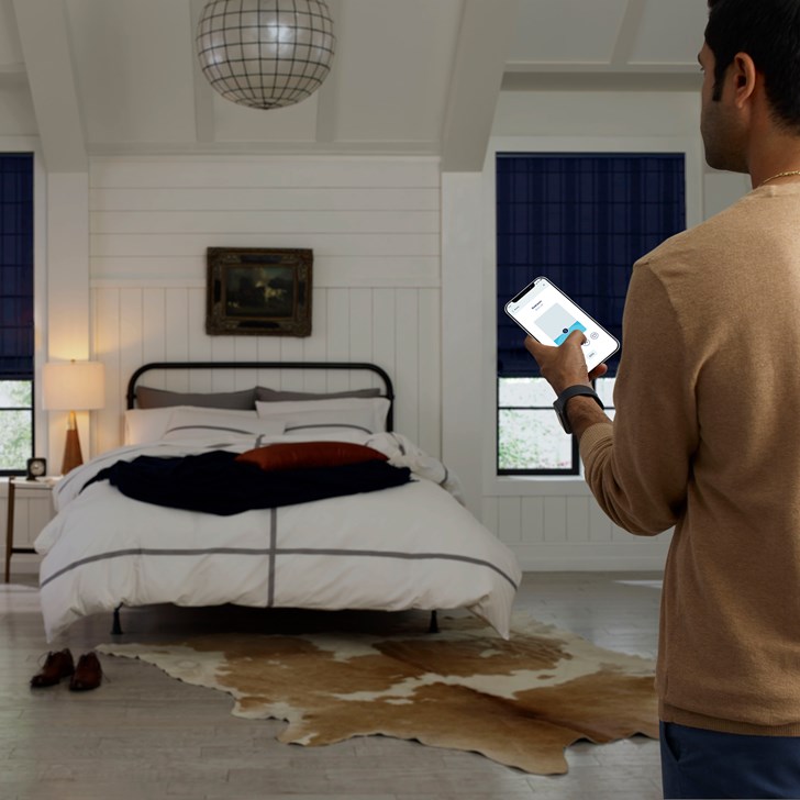 Color: Meridian Navy; Light Control: Room Darkening; Fold: Flat