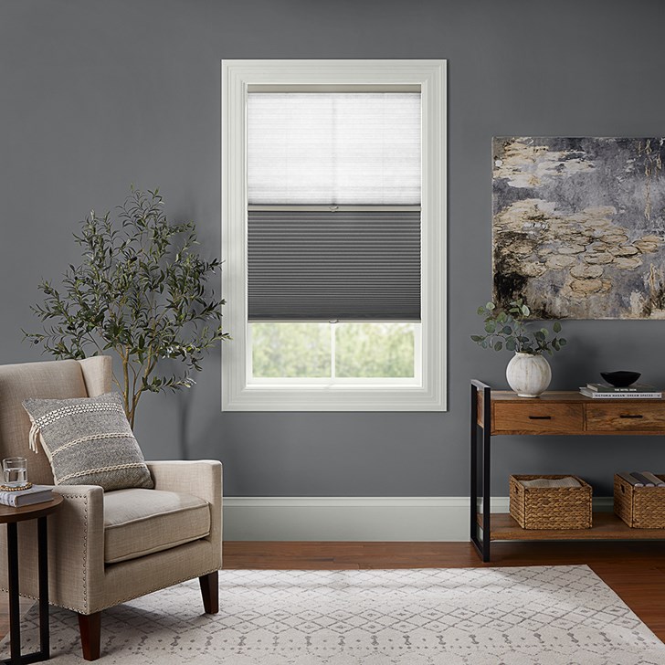 Color: Dove Grey; Lift: Cordless; Light Control: Day/Night