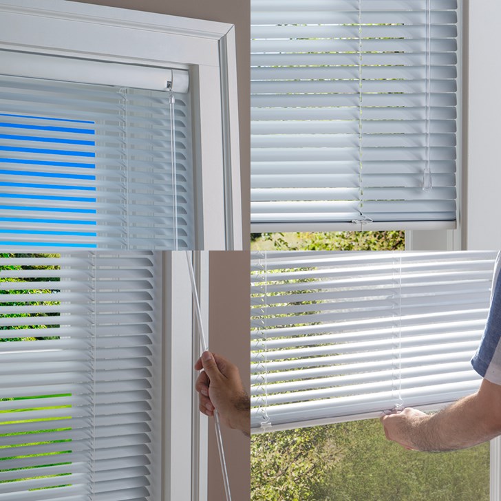 Color: White B25103; Lift: Cordless; Installation: No Drill