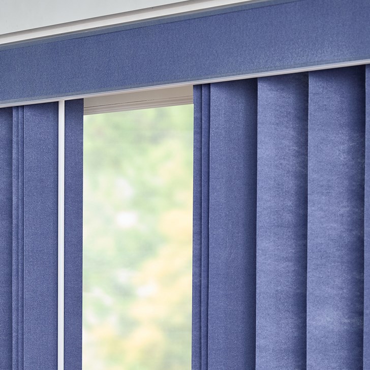 Color: Aurora Blue Berry RS1111; Stack: Split; Headrail: Square Cornice