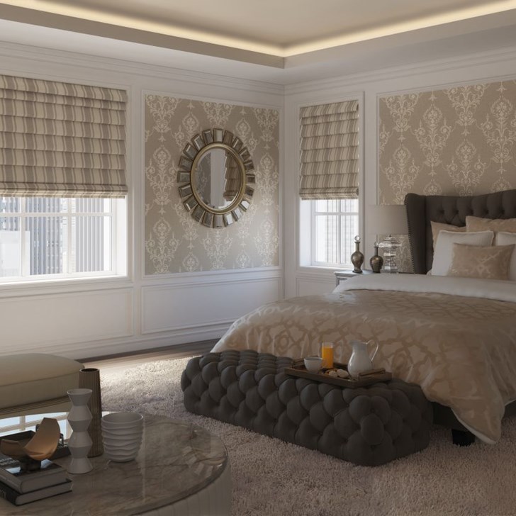 Shown in color Meridian Mink Room Darkening (soft fold)