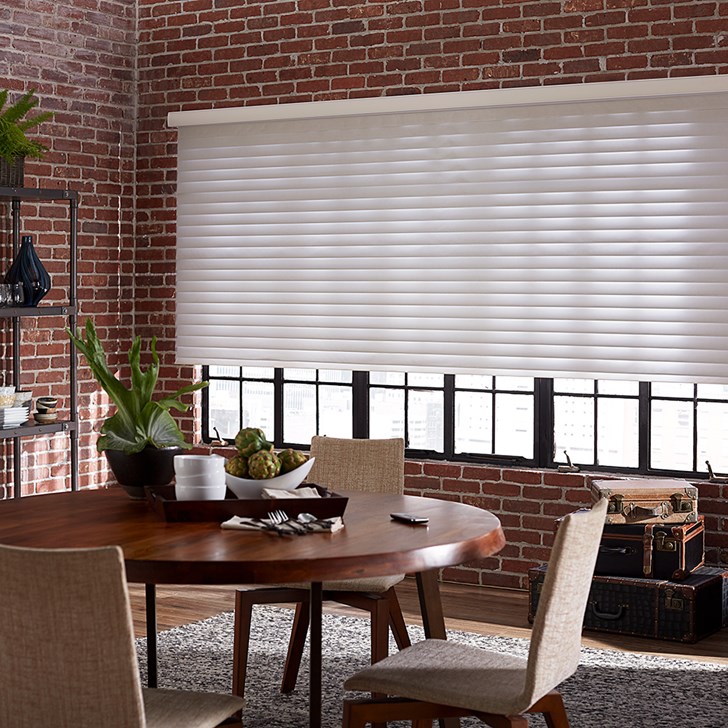 Blinds.com 3" Radiance Room Darkening Sheer Shade in color Flax Parchment