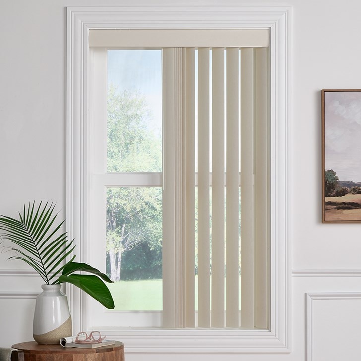 Color: Corly Beige CO-1053; Stack: 1 Way; Headrail: Dustcover Valance