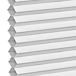 3/4ths inch or .75 inch Light Filtering single cellular shade swatch featuring the cell shades in the classic powder color.