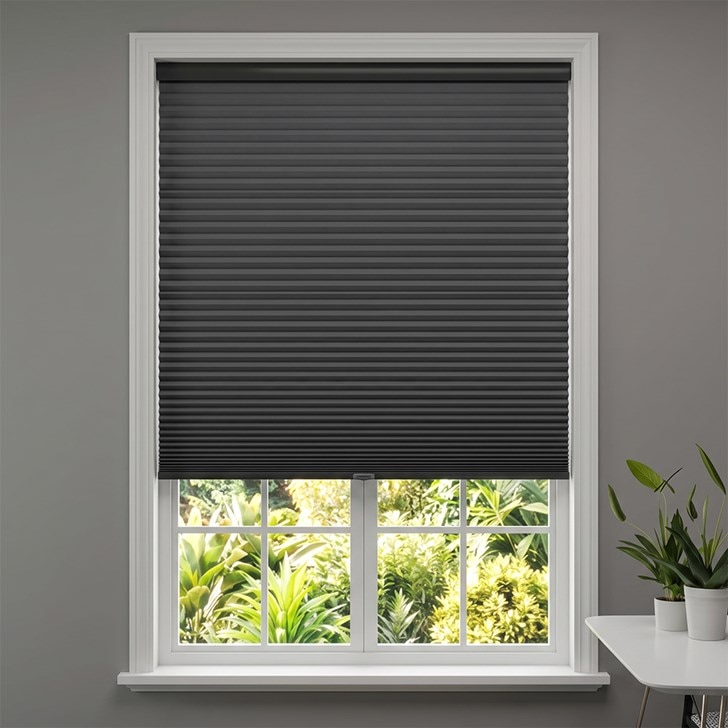 Color: Charcoal Dawn C4101; Hardware: 3212 Black Ink; Lift Type: Cordless Bottom Up