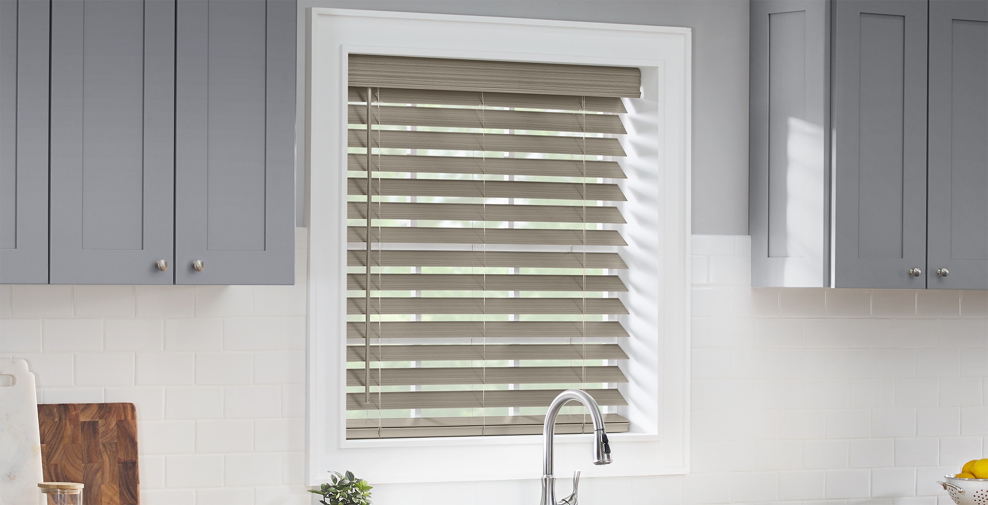 Classic Cordless 2 1/2 Inch Faux Wood Blinds