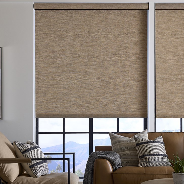 Color: Kashia Arabic Roast; Headrail: Cassette Valance; Bottom Rail: Heat Sealed